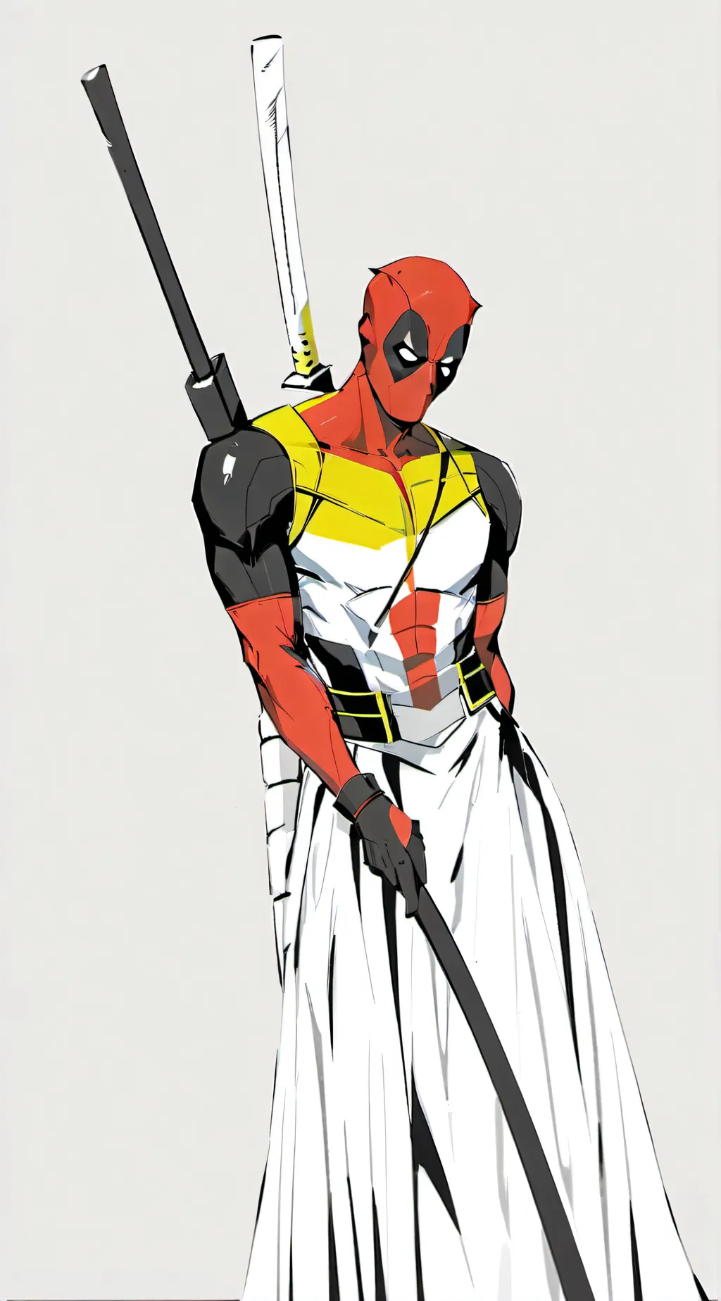ai character: Deadpool turn woma background