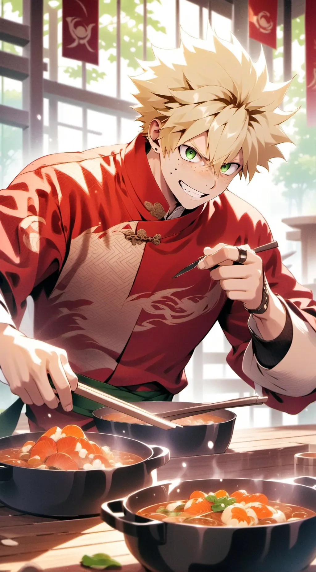 ai character: Prankster Bakugo background