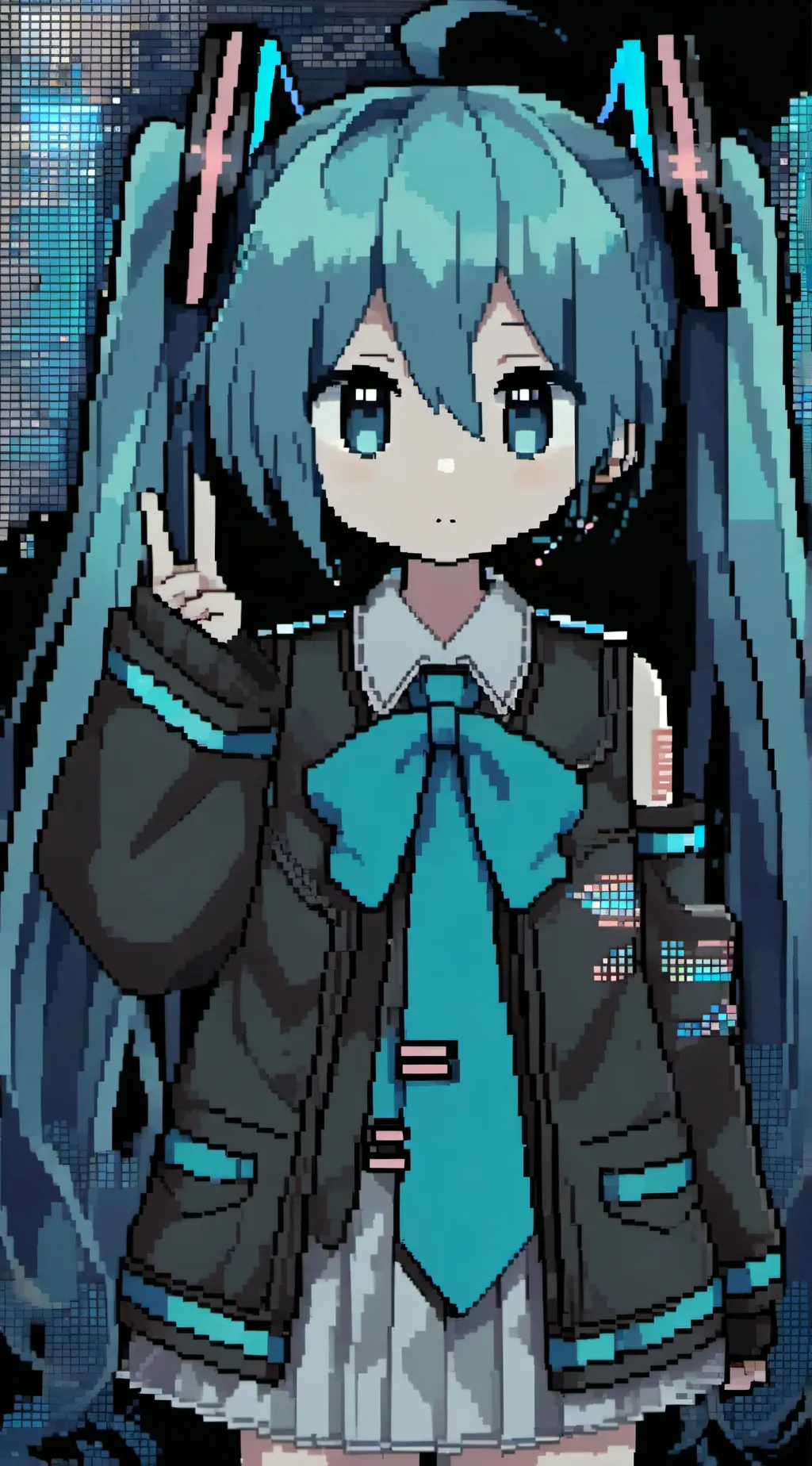 ai character: Miku cute💙🤍 background