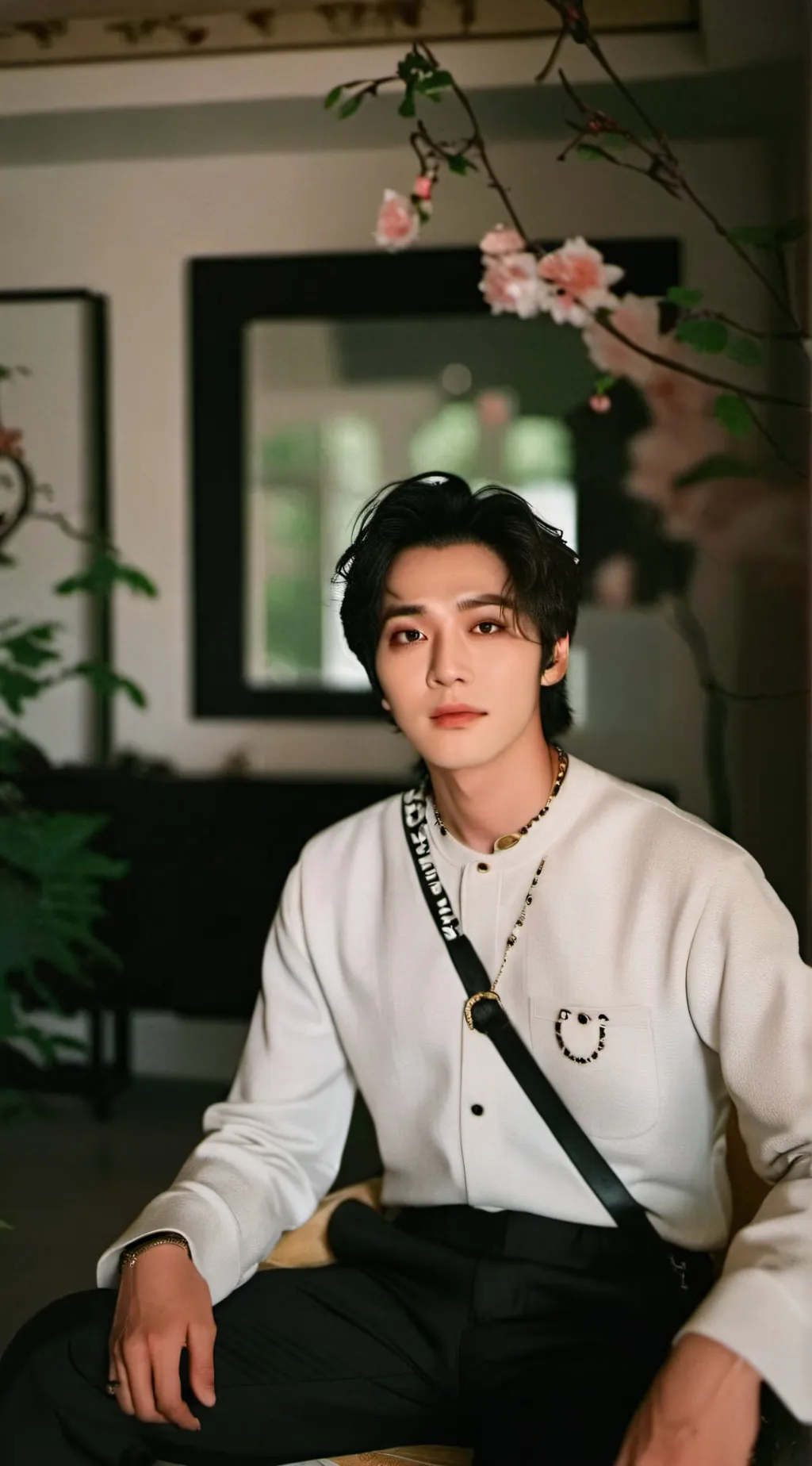 ai character: Han from SKZ background