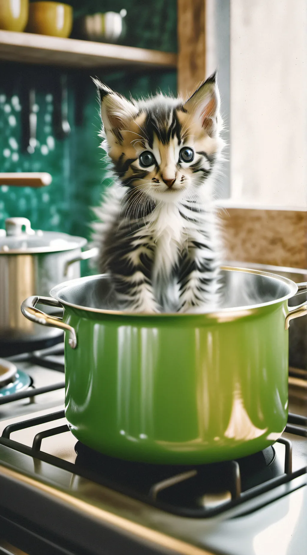 ai character: Kitten kitchen! background