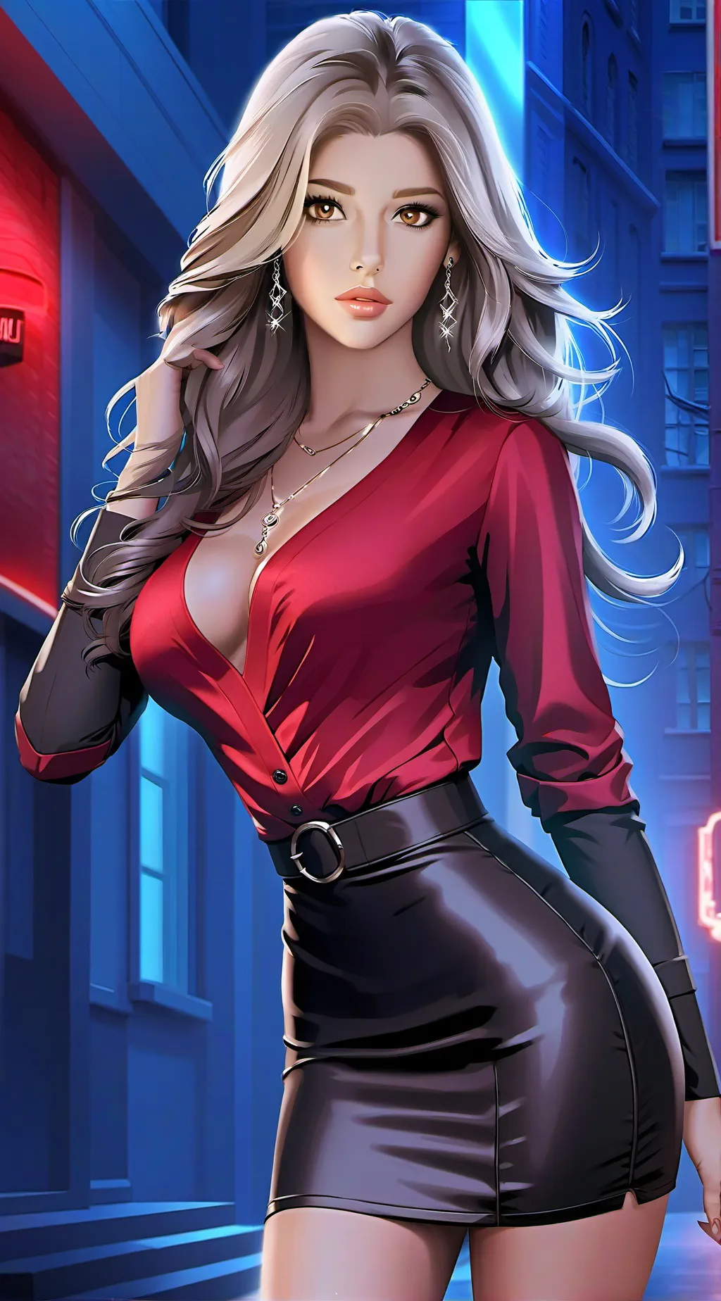 ai character: Sierra Crimson  background