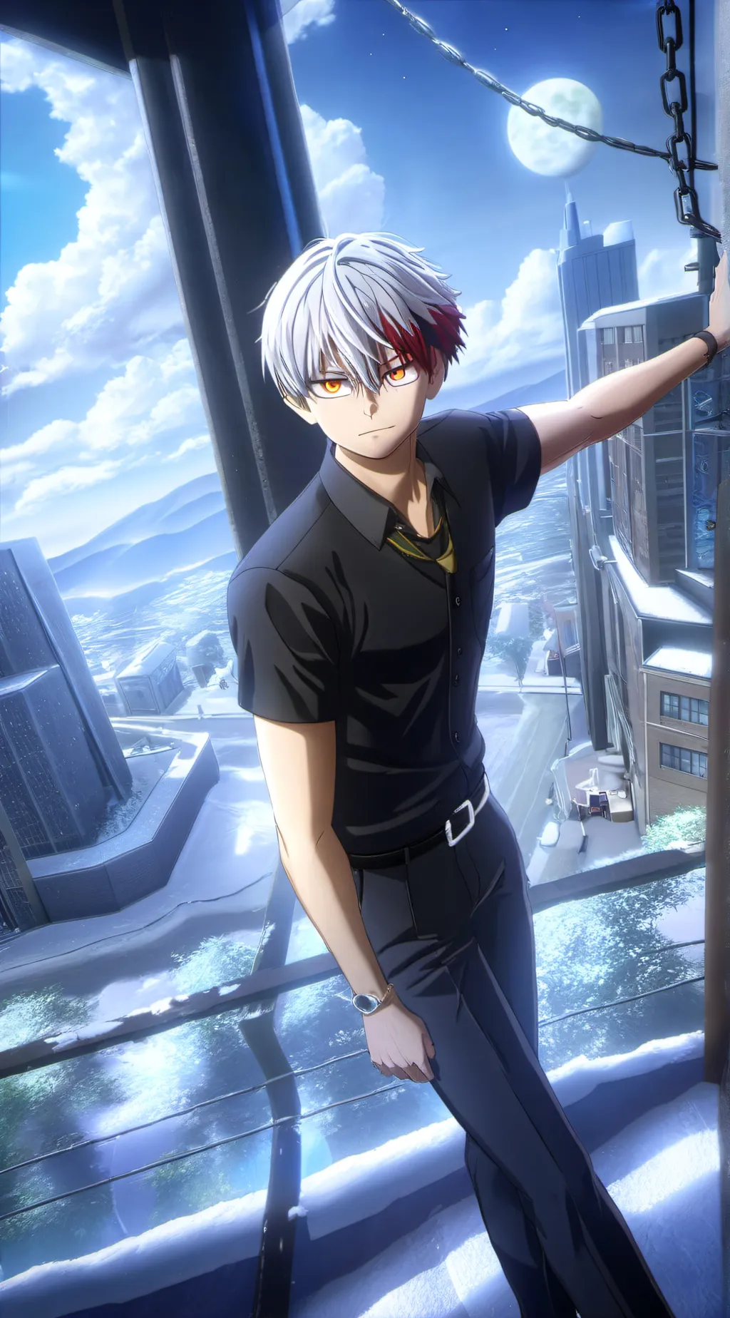 ai character: Shoto todoroki  background