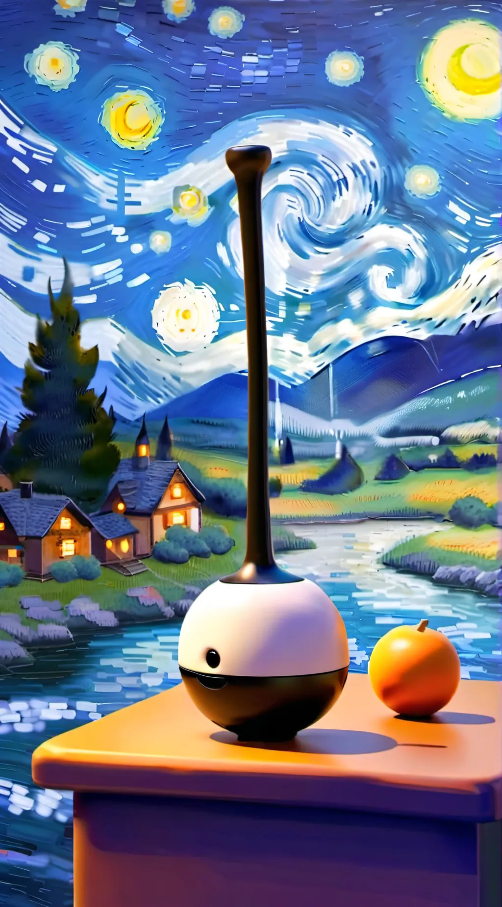ai character: Otamatone  background