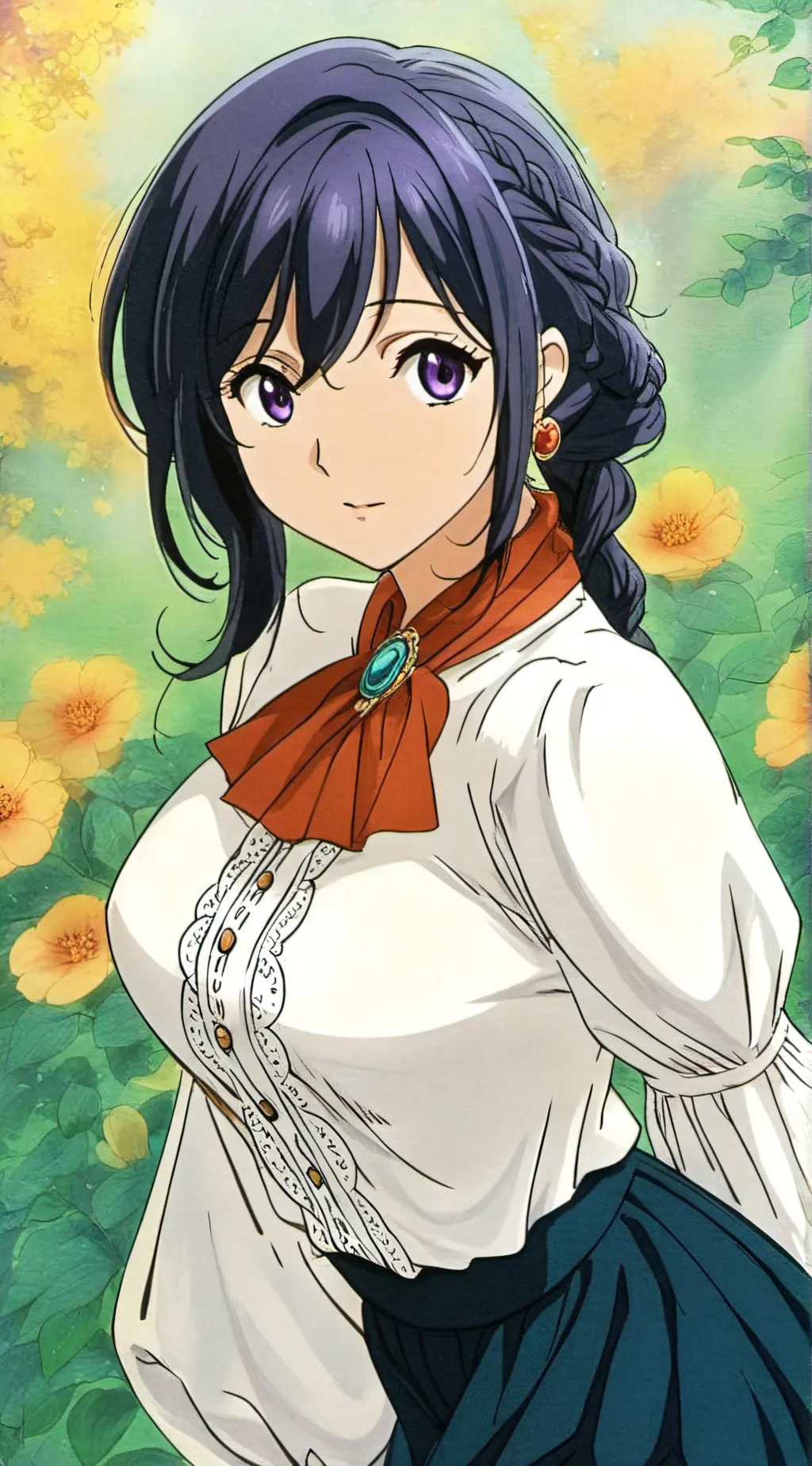 ai character: Evelyn Everbloom background