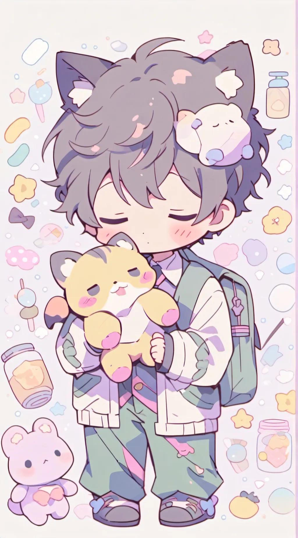 ai character: Cute kitty u found background