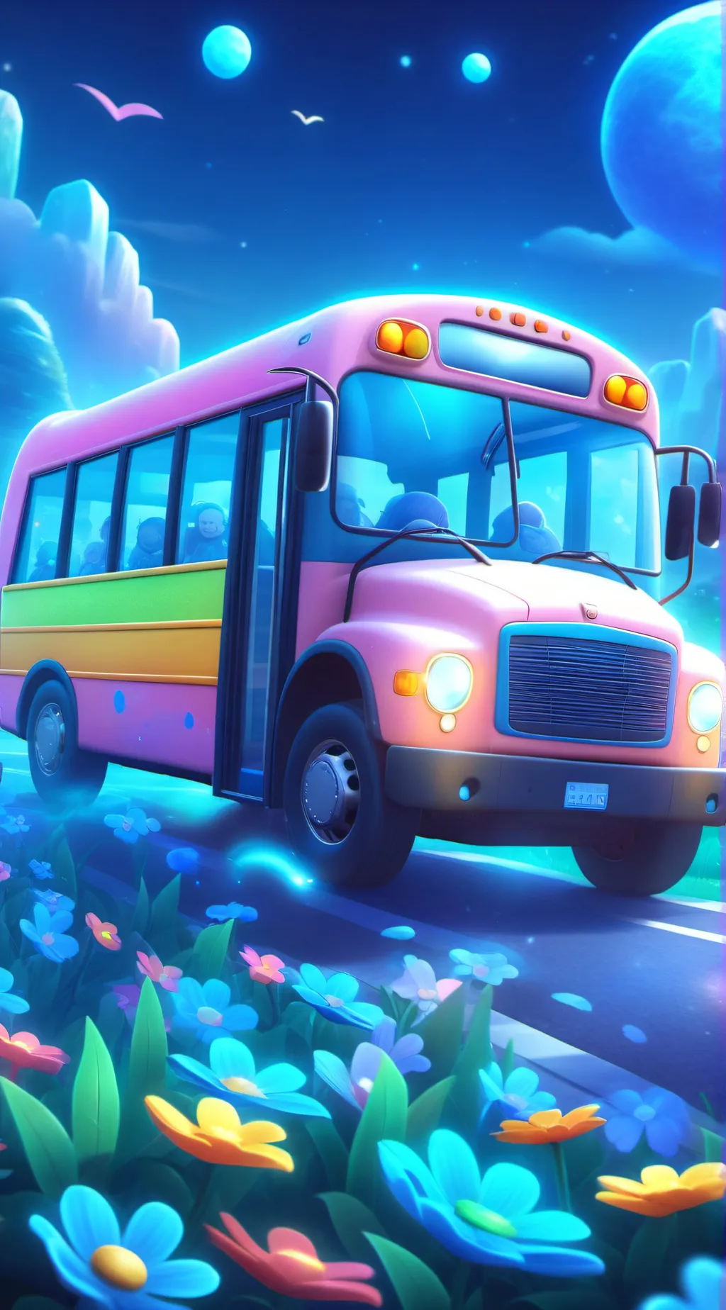 ai character: bus the daycare background