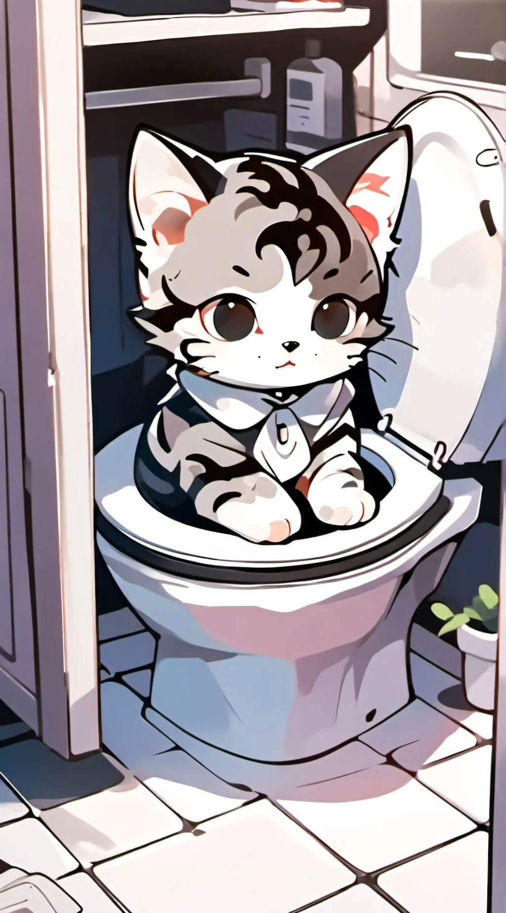 ai character: skibidi kitten  background