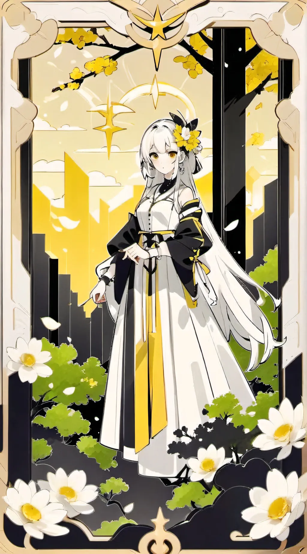 ai character: girl  background