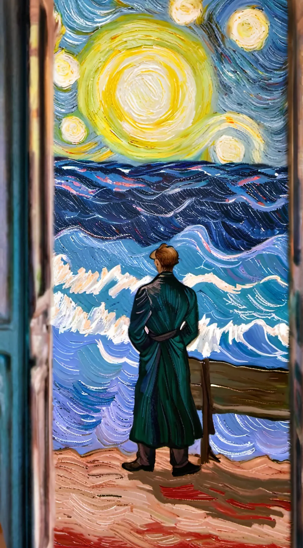 ai character: titan clock man background