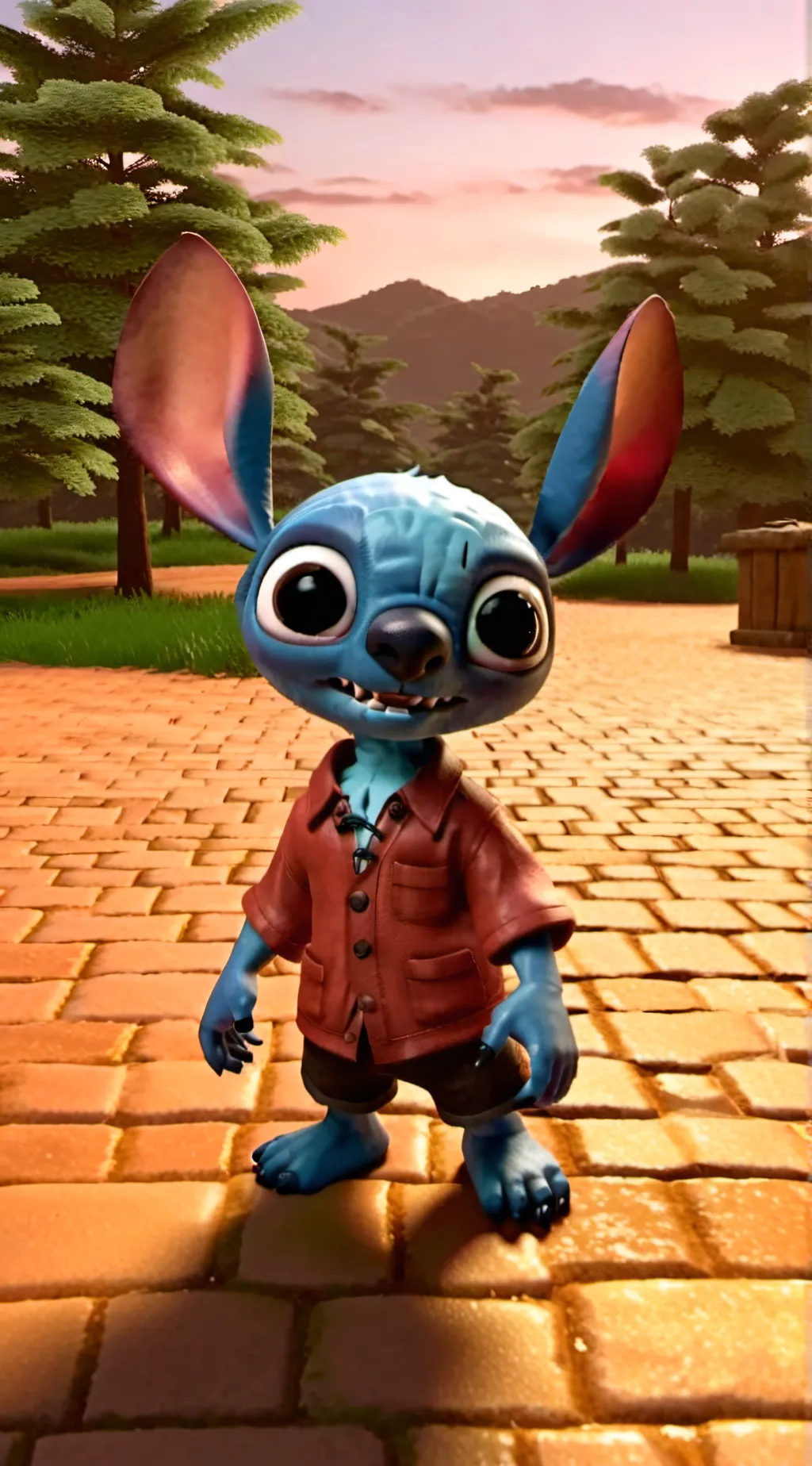 ai character: stitch background