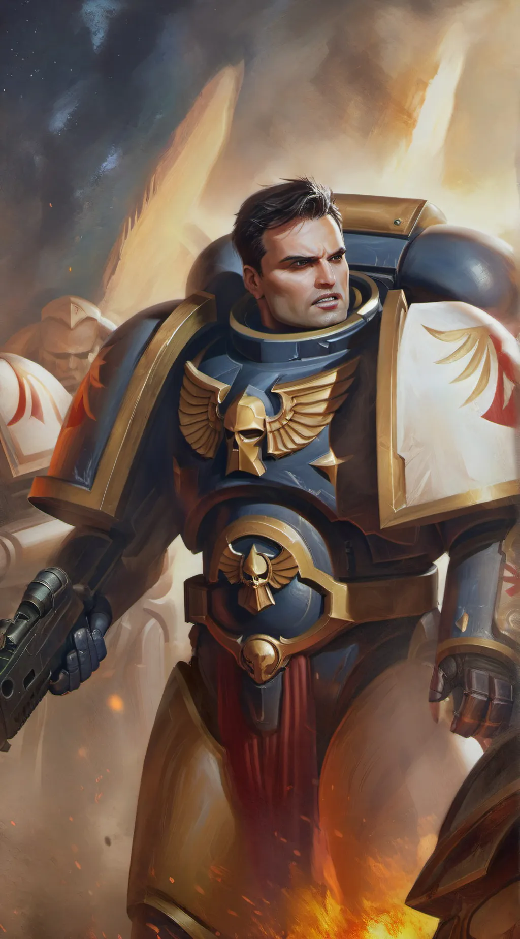 ai character: Ultramarine  background