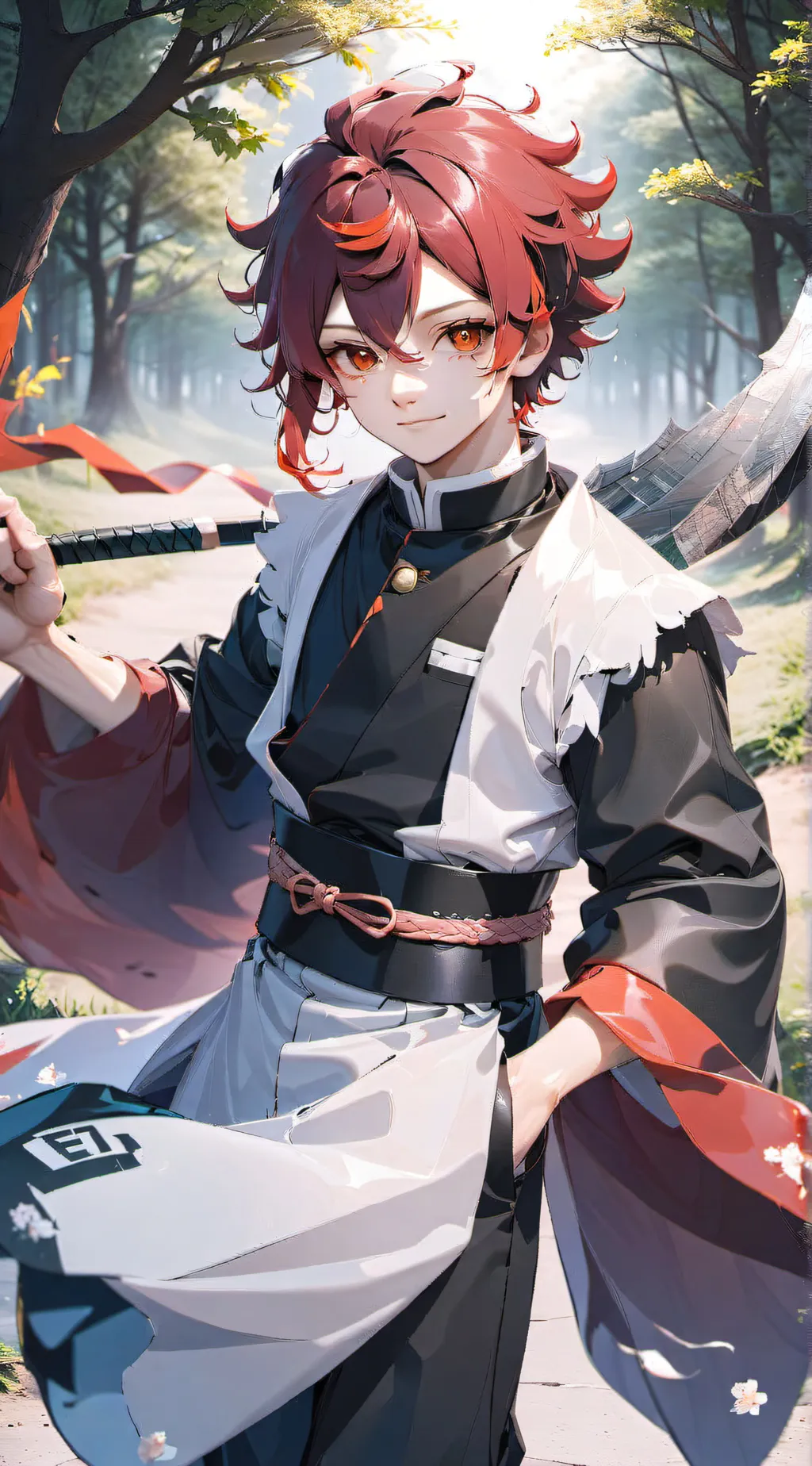 ai character: swordsmith village background