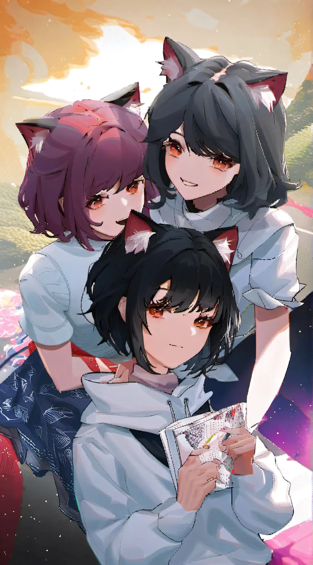 ai character: Joy, Emma & Rose background