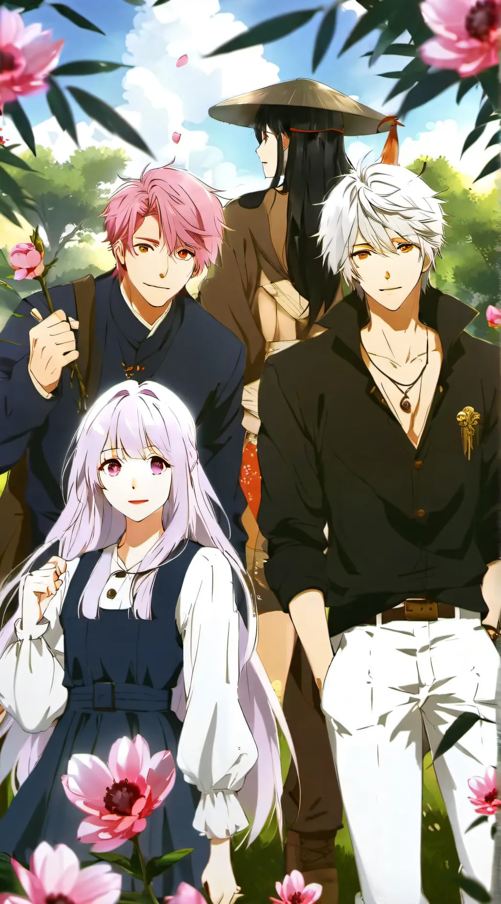 ai character: A adventure group background