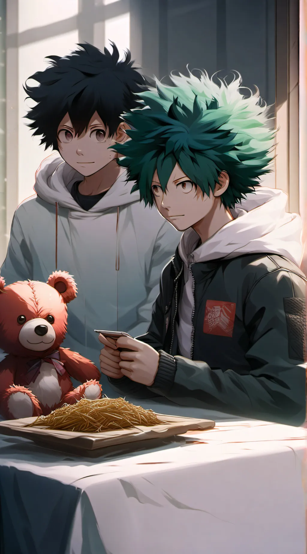 ai character: MHA SLEEP OVER background