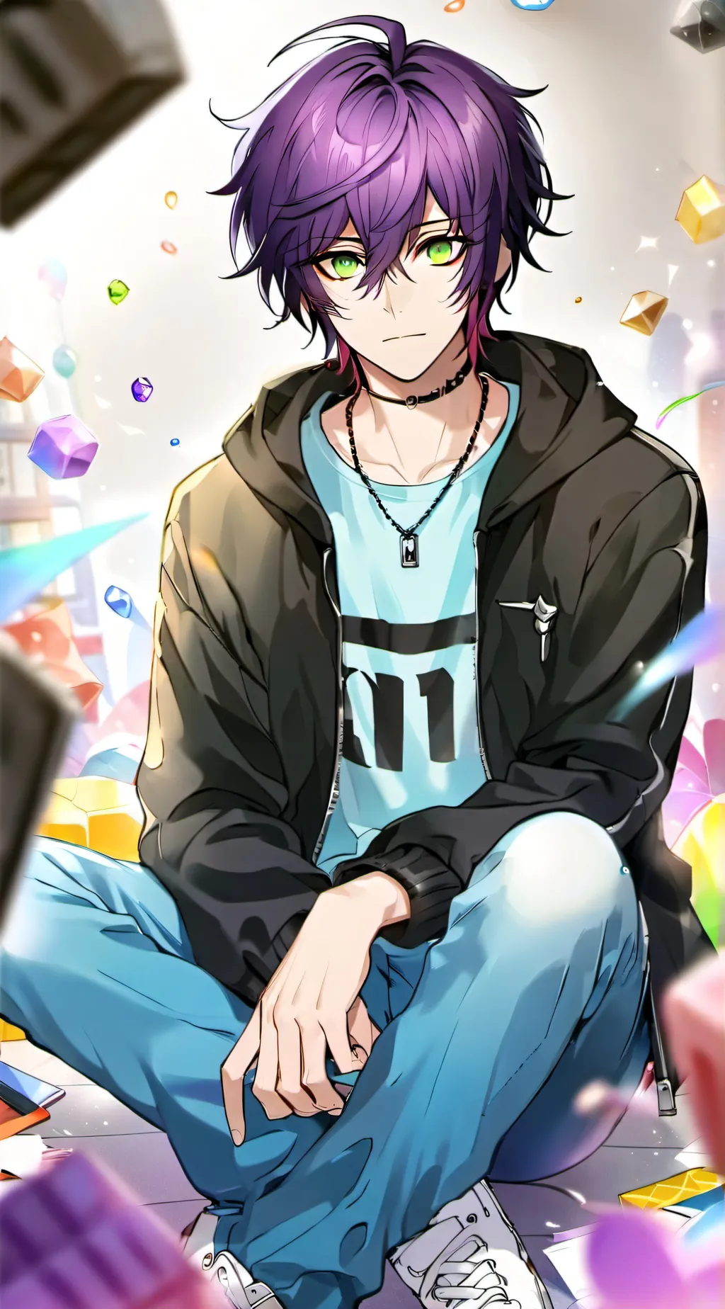 ai character: girl school background