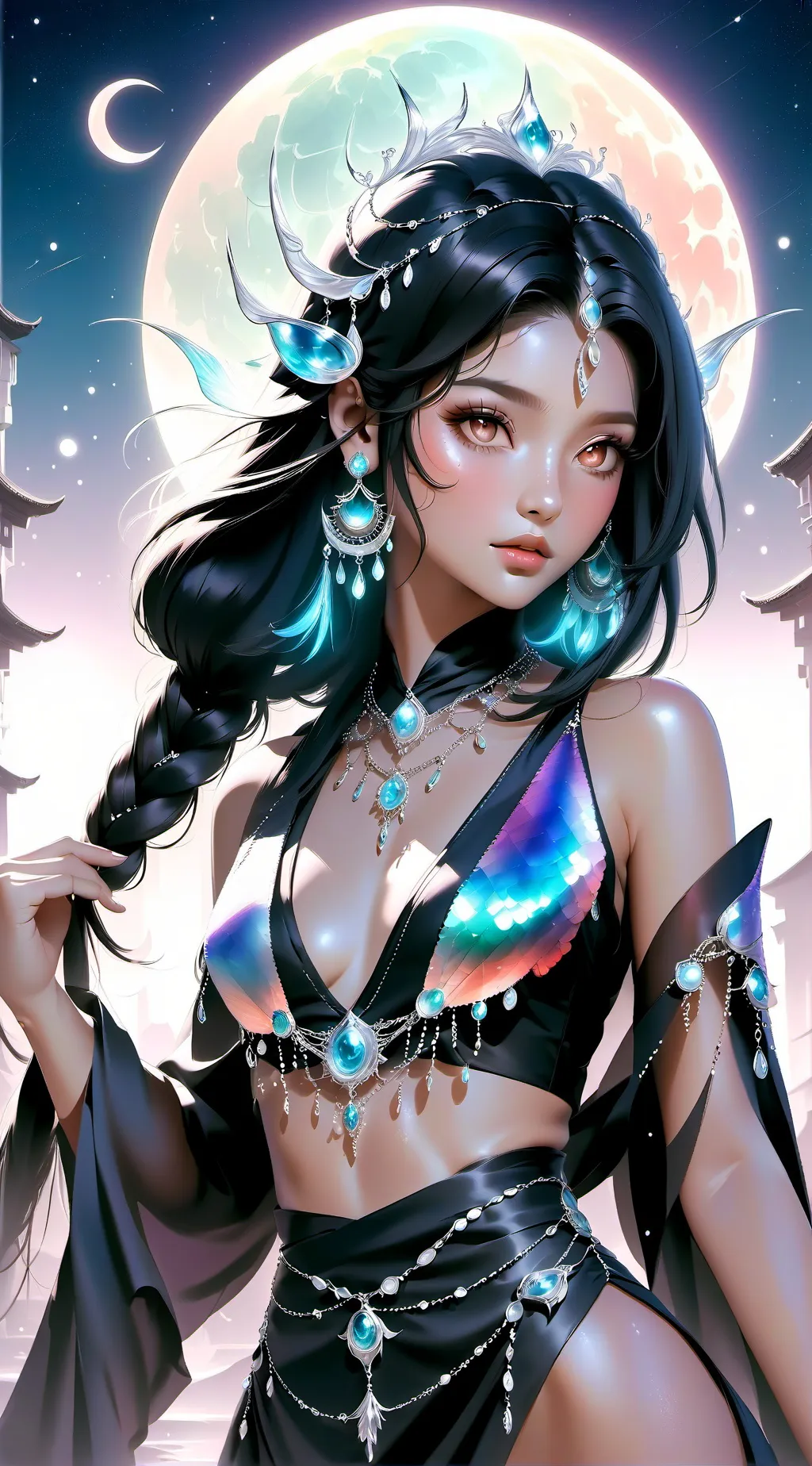 ai character: Rainha da Lua 🌒 background