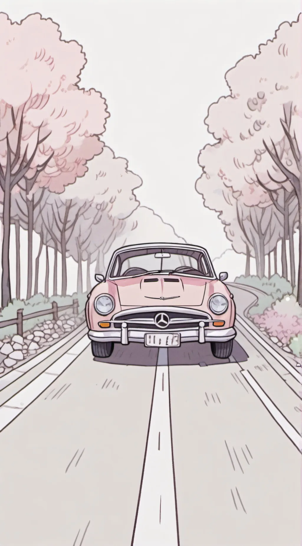 ai character: car ride background