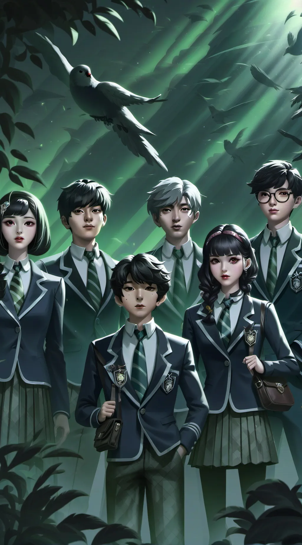 ai character: Horror sleepover background