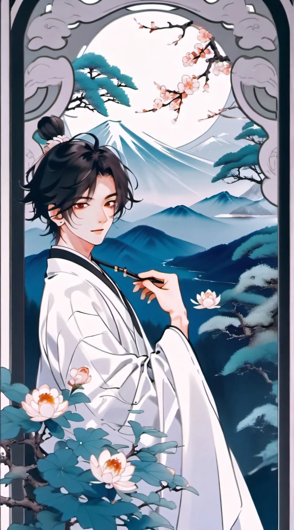 ai character: 李浮 background