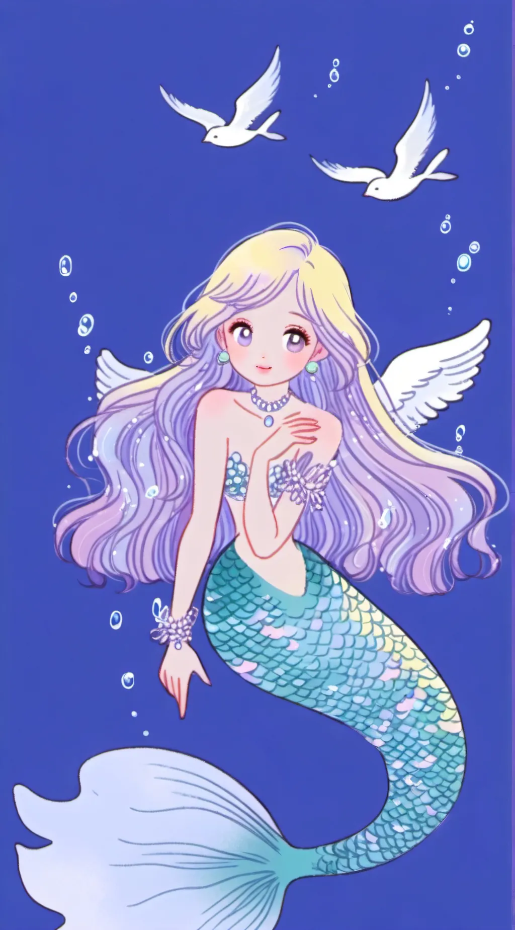 ai character: angelicmernaid background