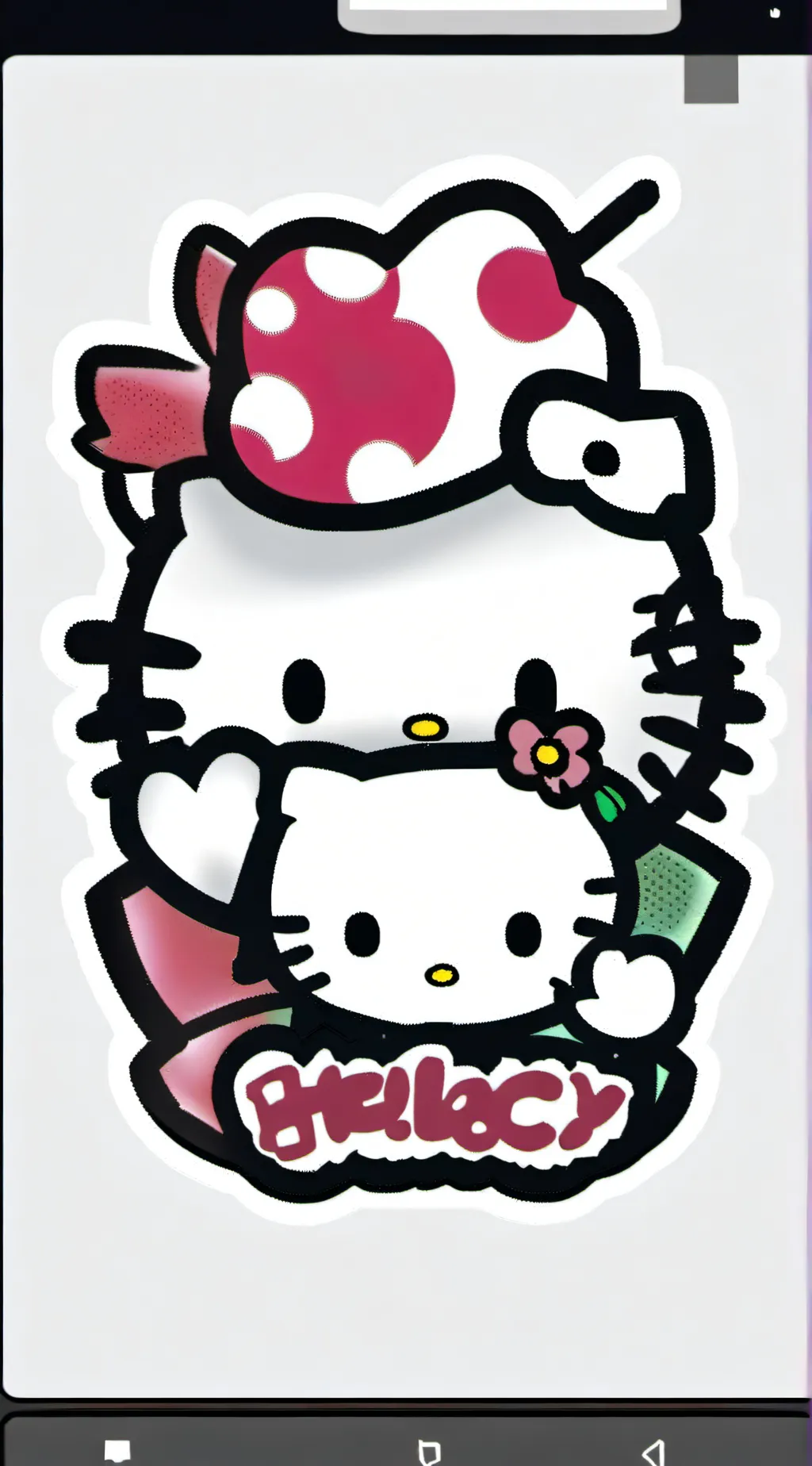 ai character: Hello kitty  background