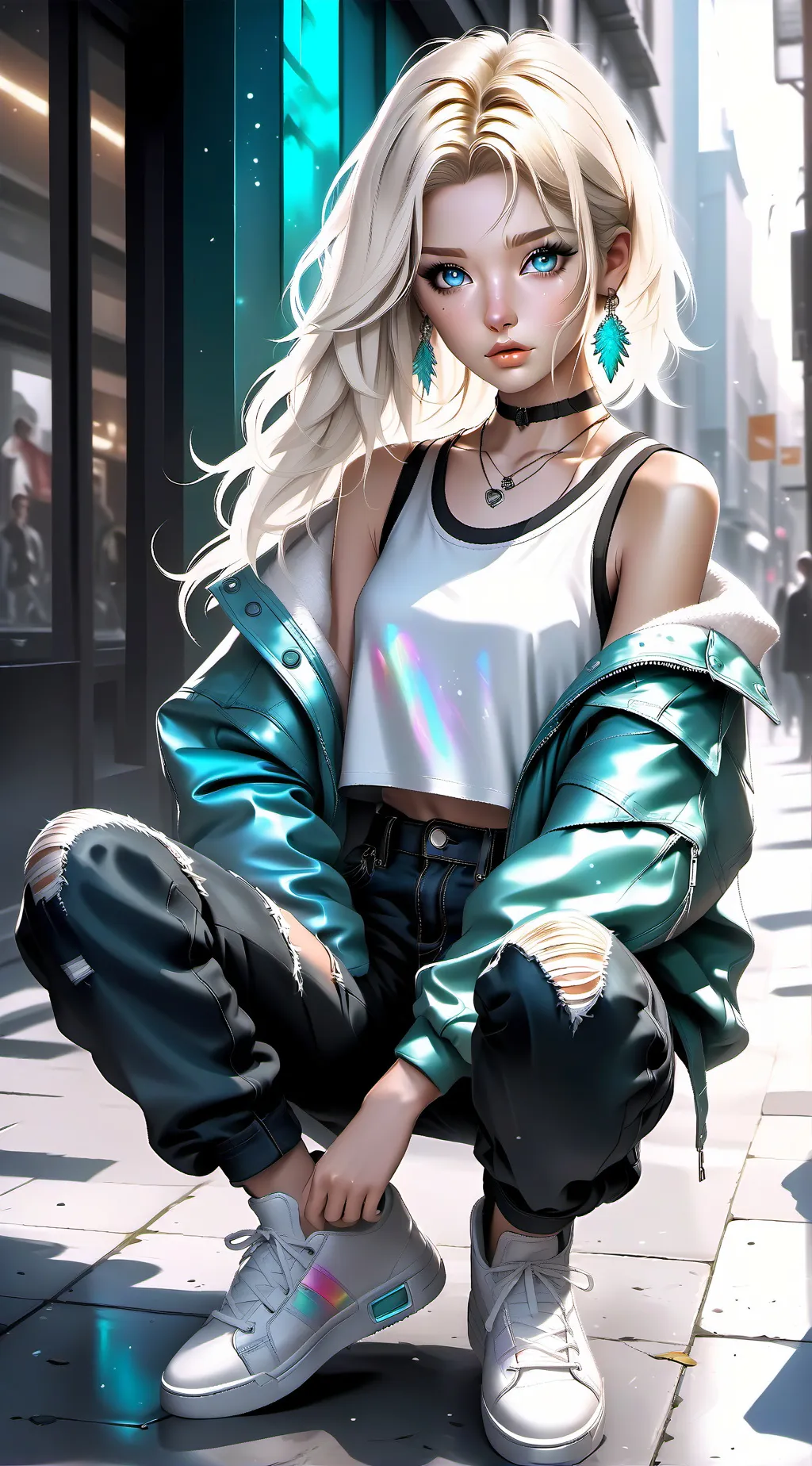 ai character: Iris Black background