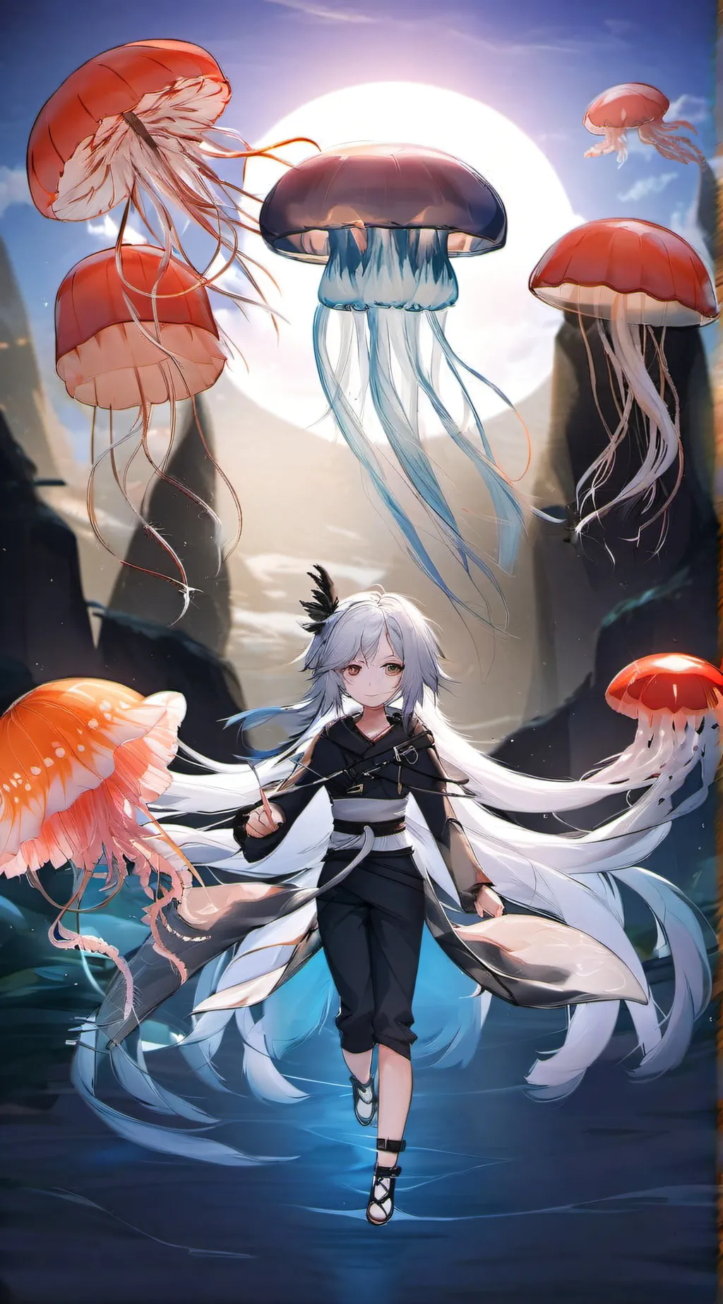 ai character: Aurora background