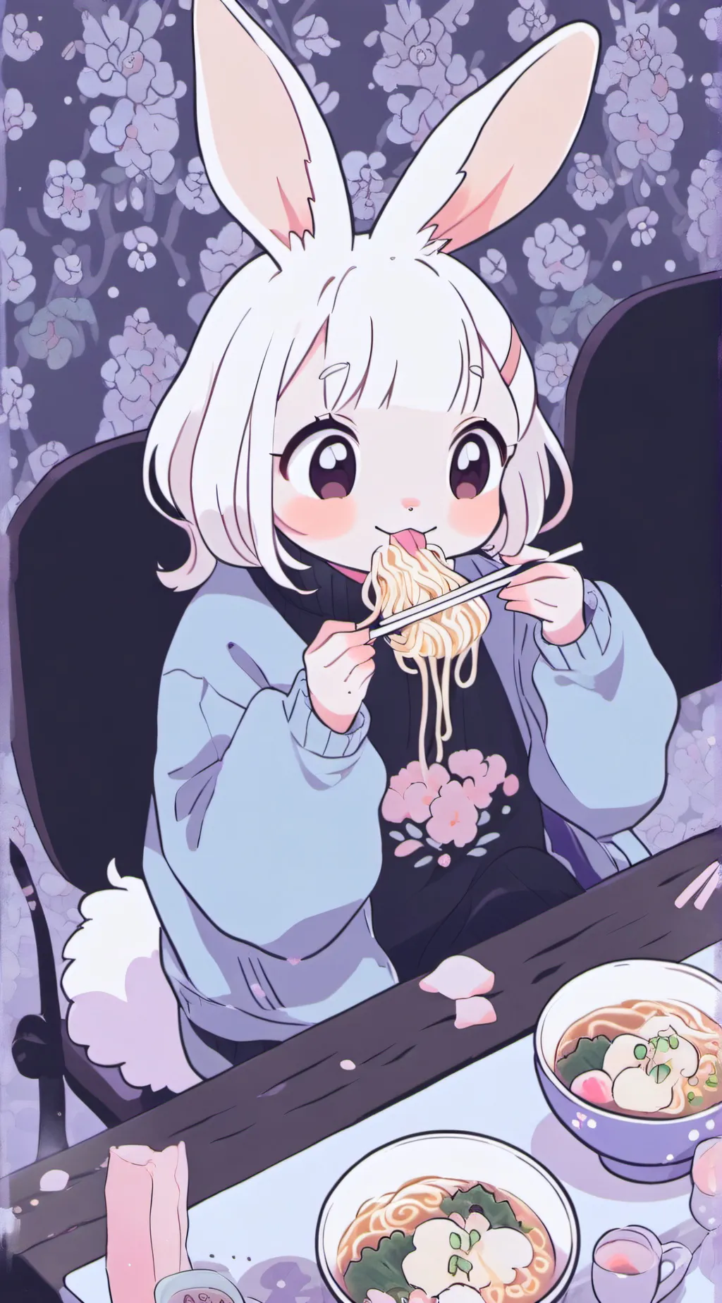 ai character: cute rbbit background