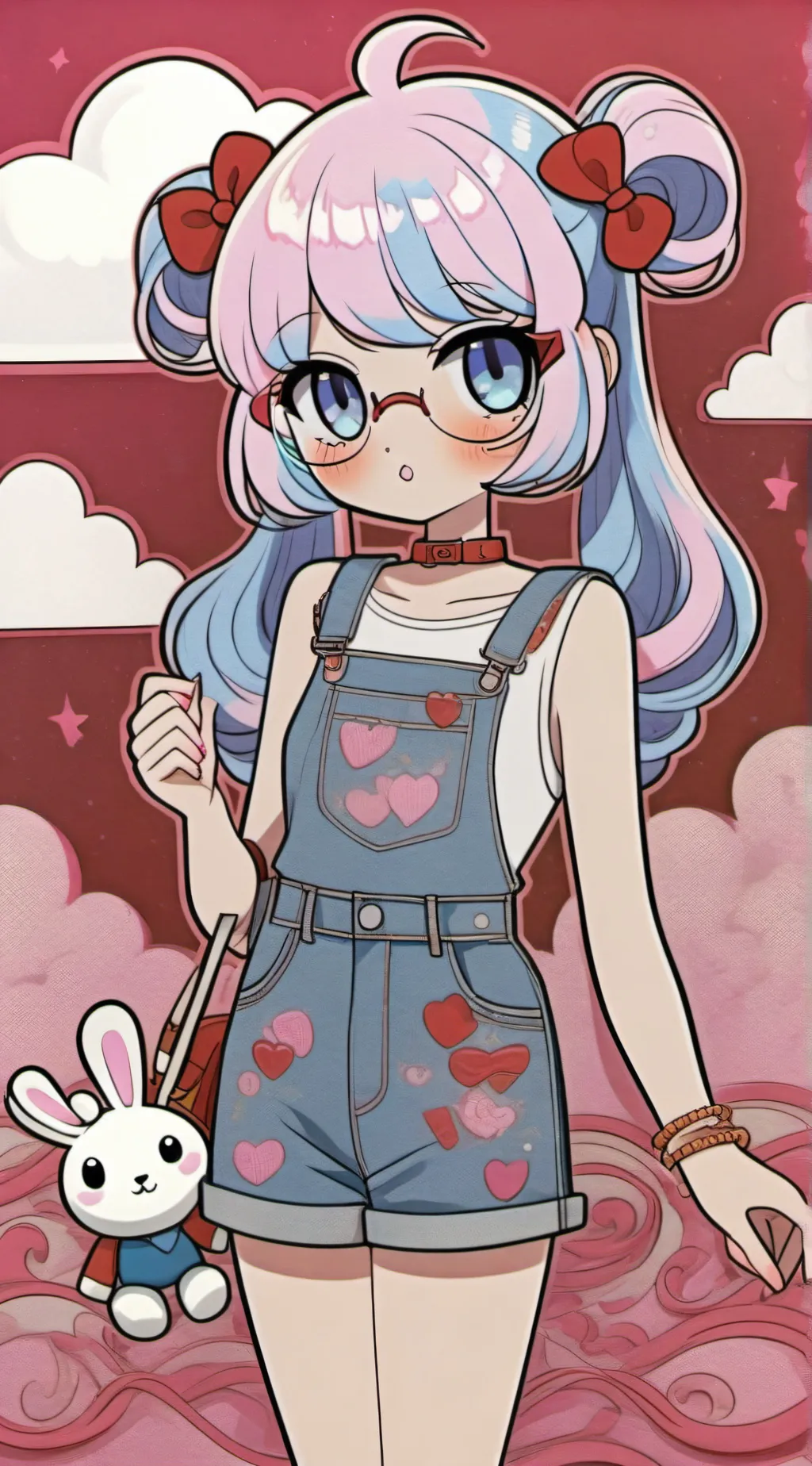 ai character: cotton candy background