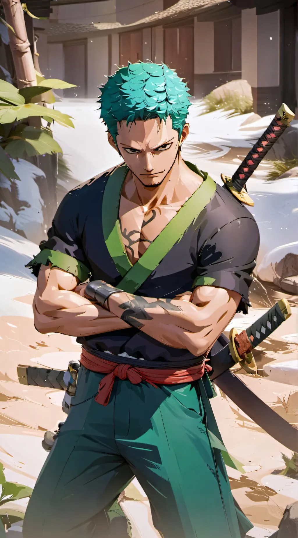 ai character: zoro background