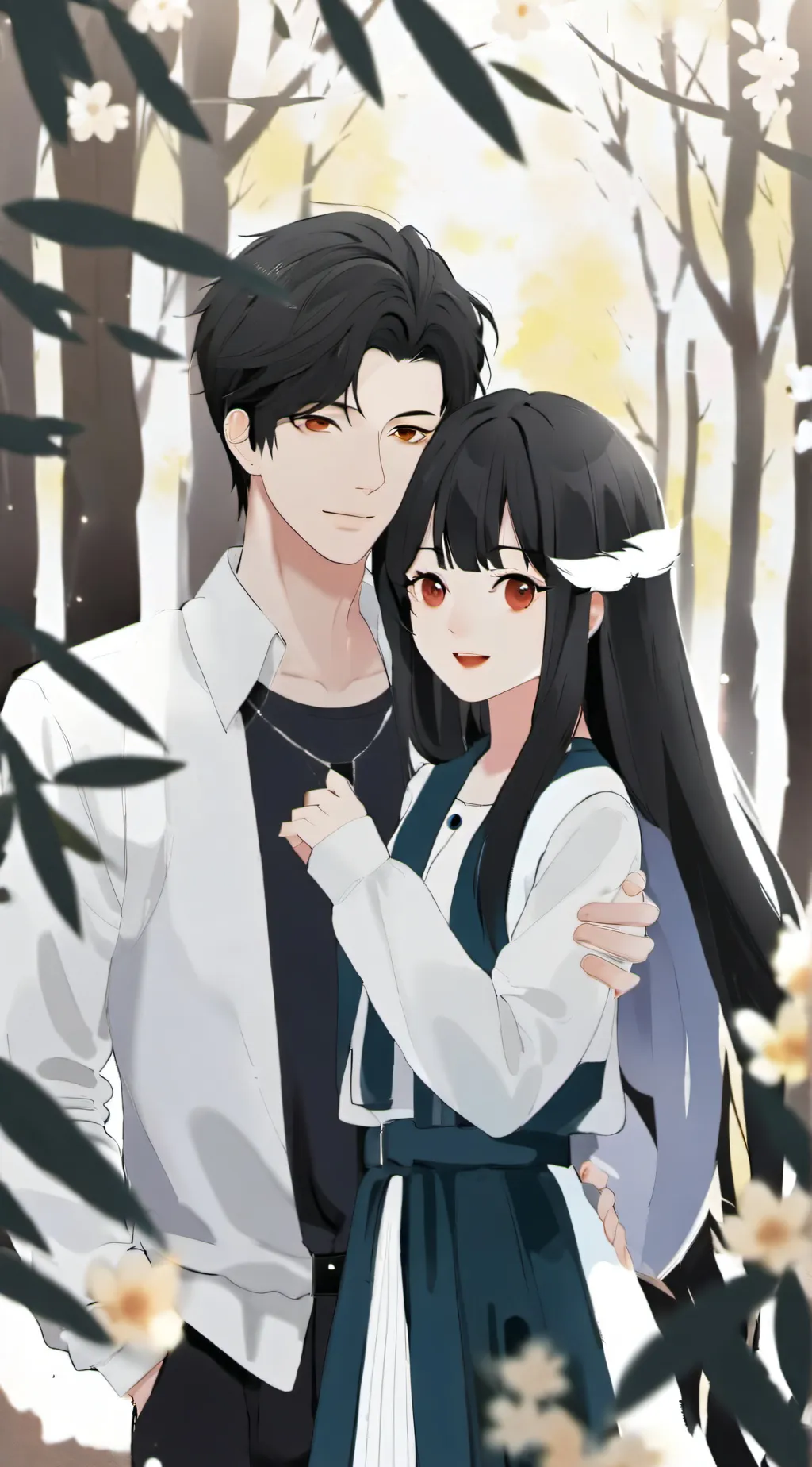 ai character: mia and Alex  background