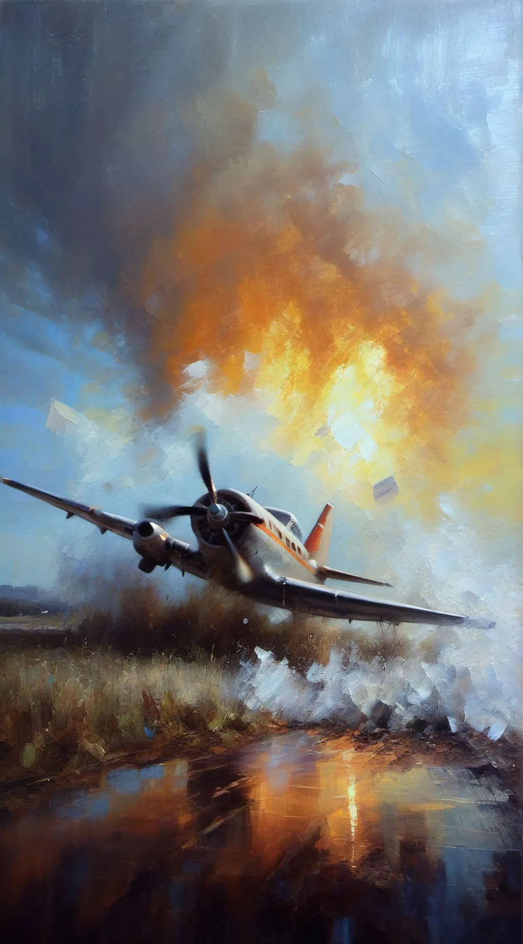 ai character: HH but plane crash background