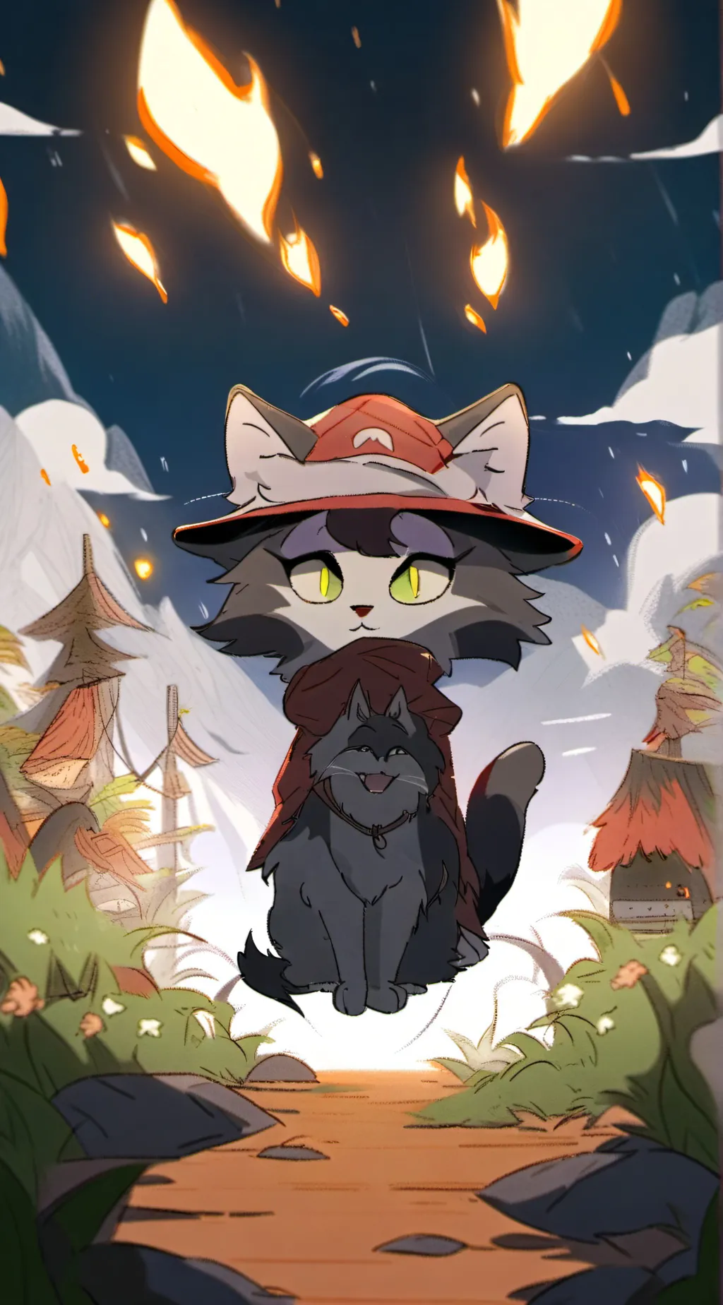 ai character: catnaps mom and da background