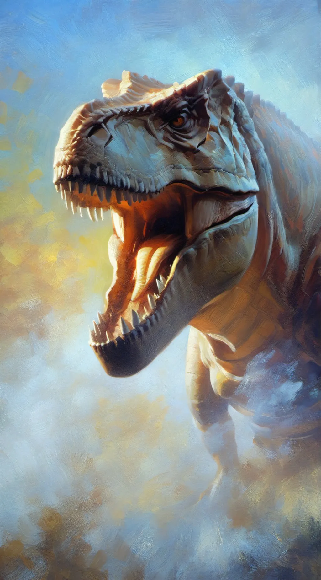 ai character: Female trex background