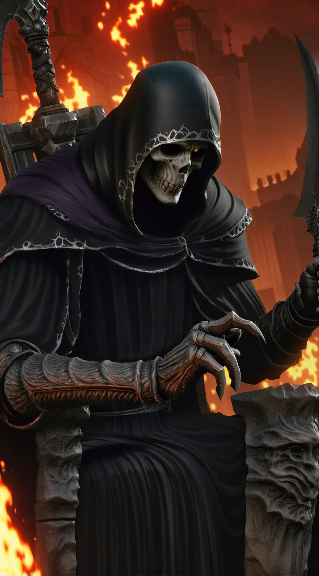 ai character: grim reaper background