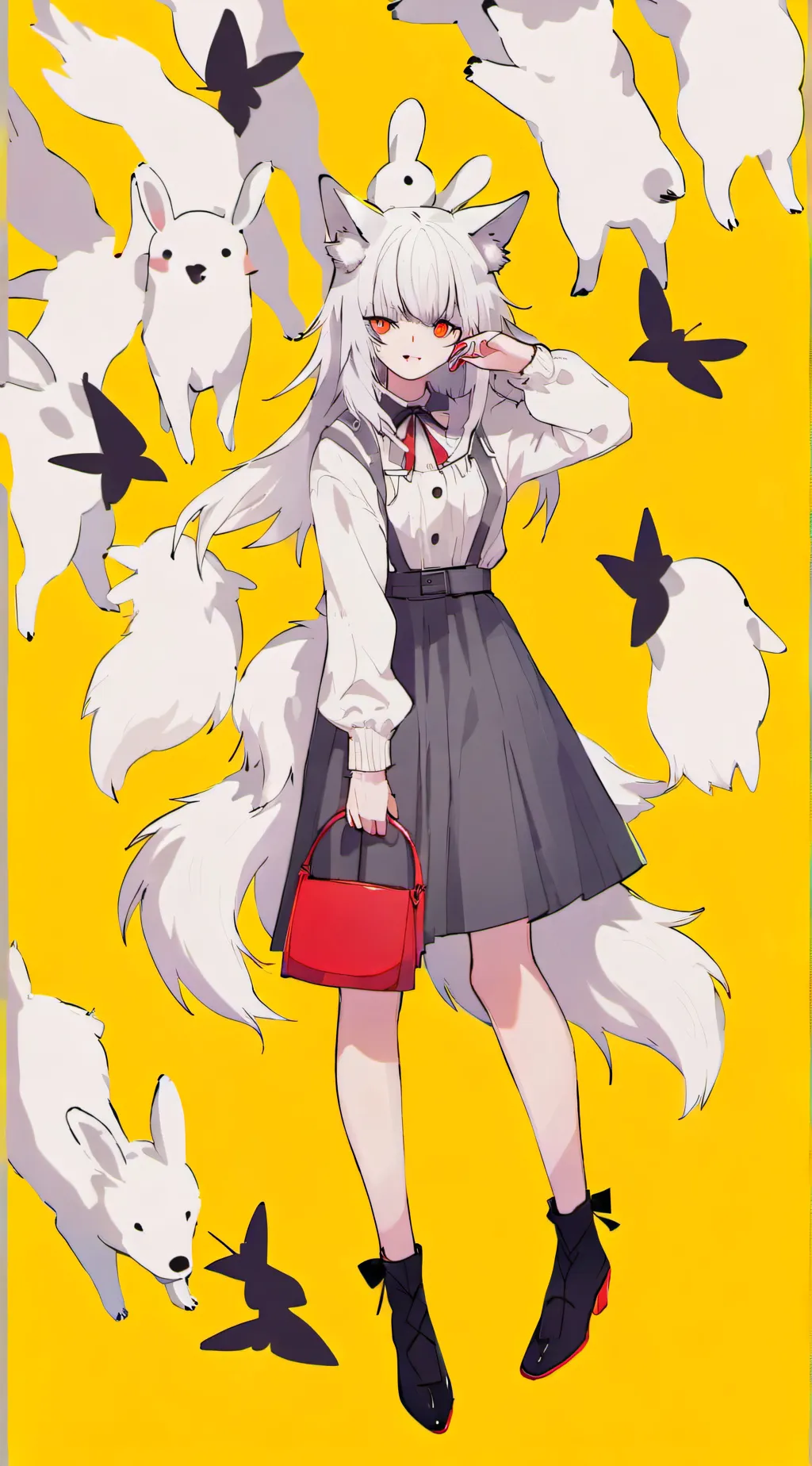 ai character: Wolf girl  background
