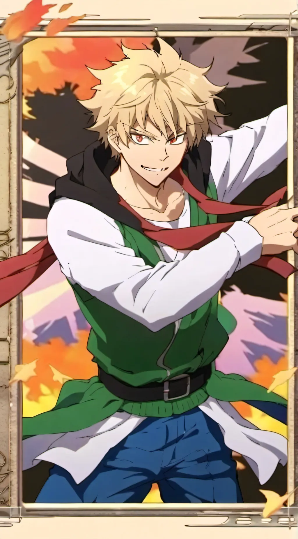 ai character: Mha Deku snaps background