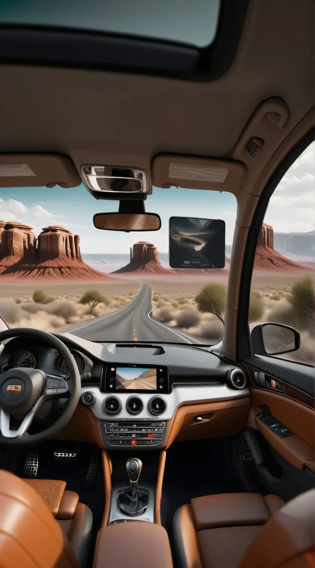 ai character: infinite road trip background