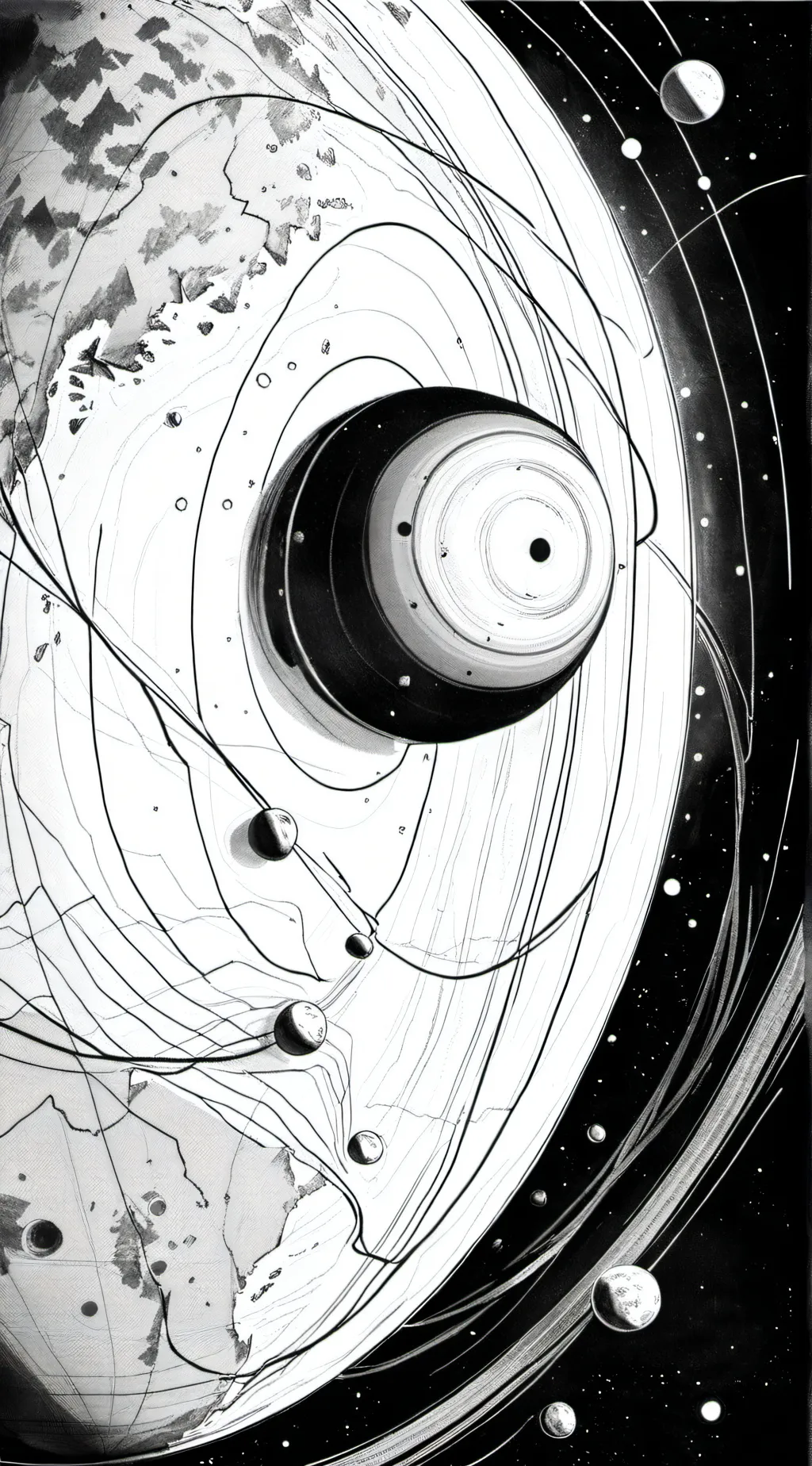 ai character: orbits background