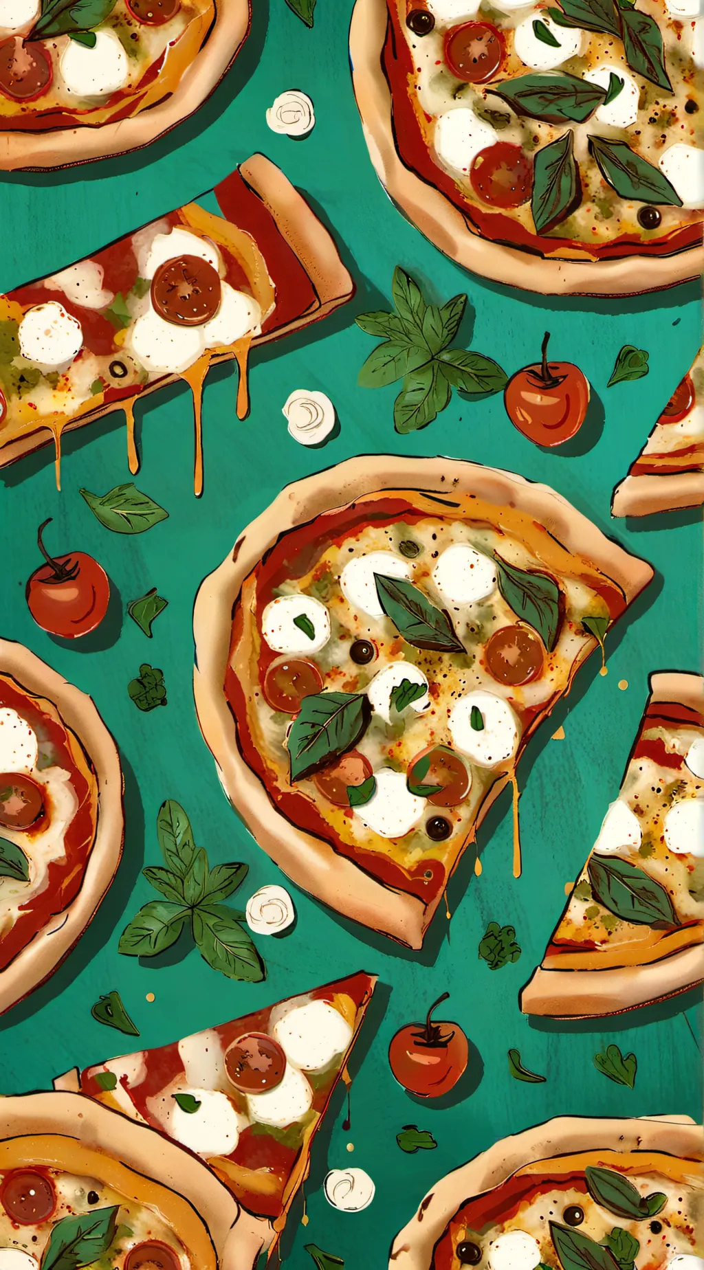 ai character: MHA pizza background