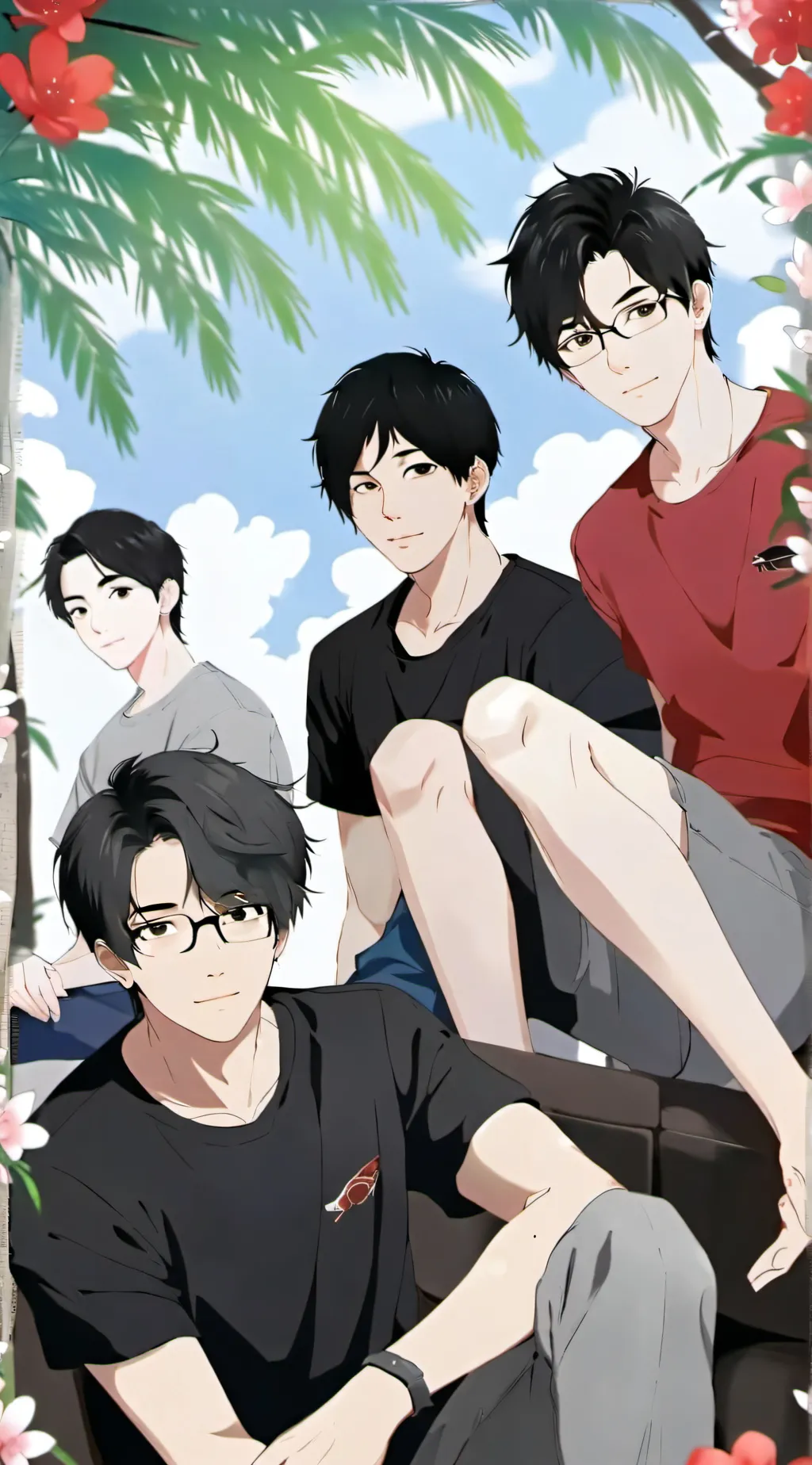 ai character: 4 chargers 1 phone background