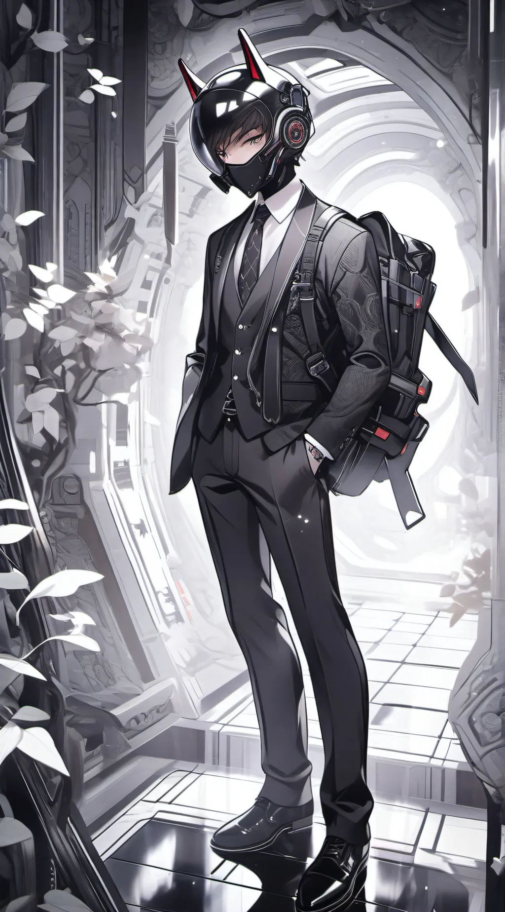 ai character: Black background