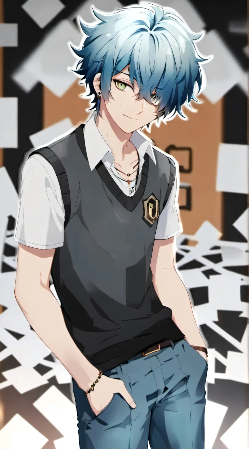 ai character: Levi  background