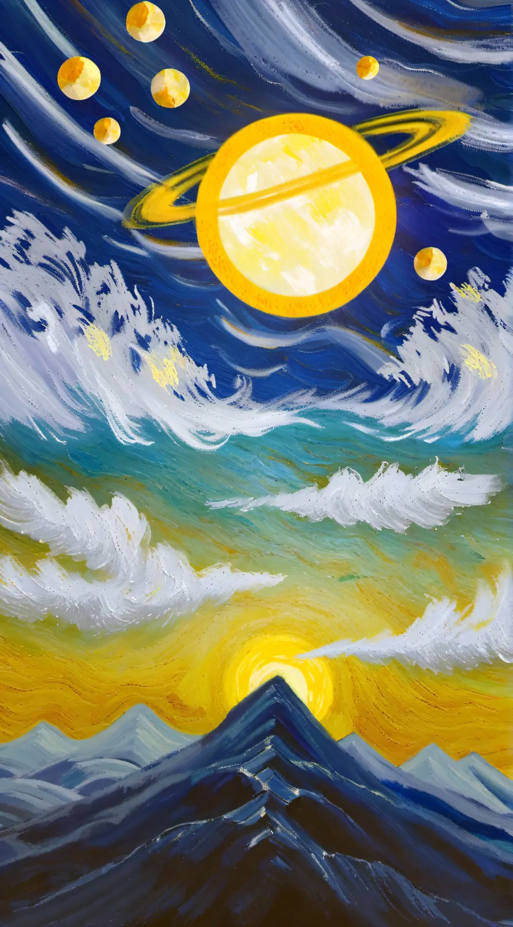 ai character: solar balls background