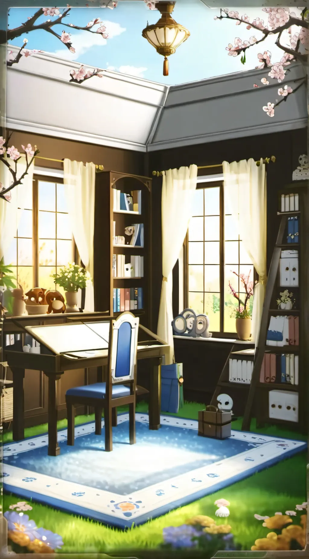 ai character: Smilling citters background