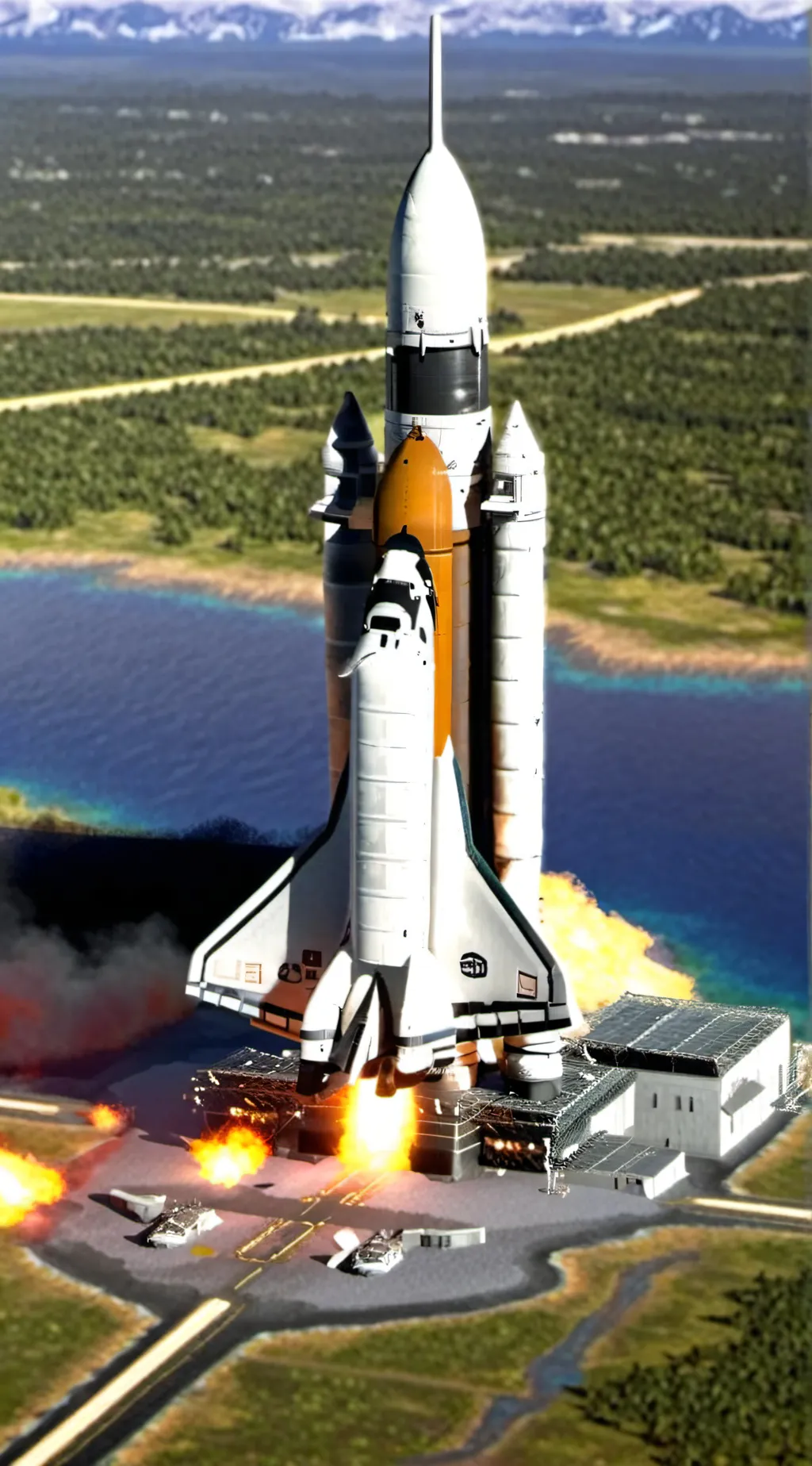 ai character: NASA space center  background