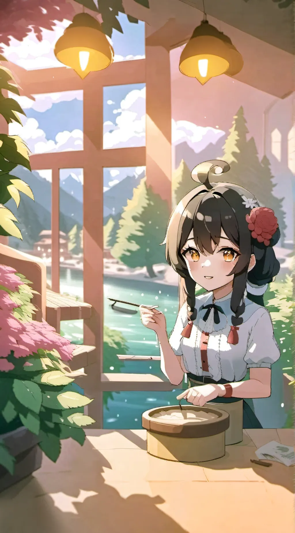 ai character: [lian}/gassy background