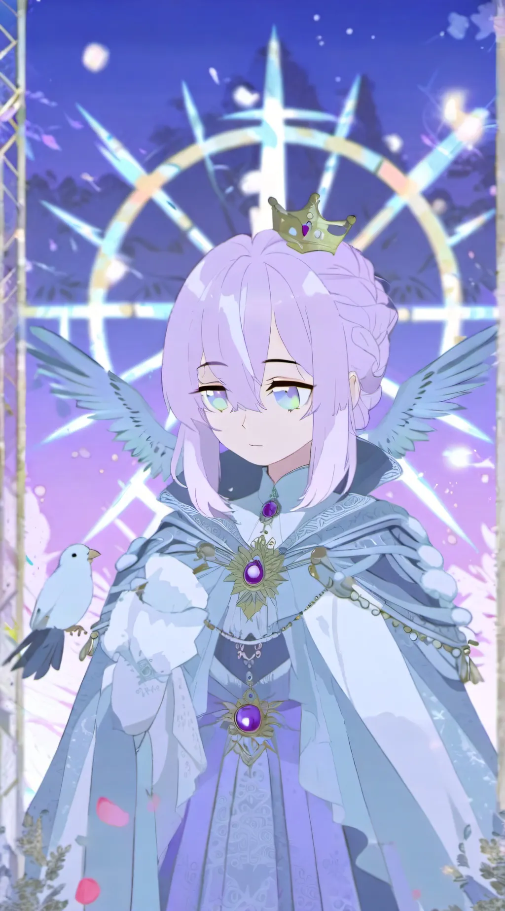 ai character: Queen snow background
